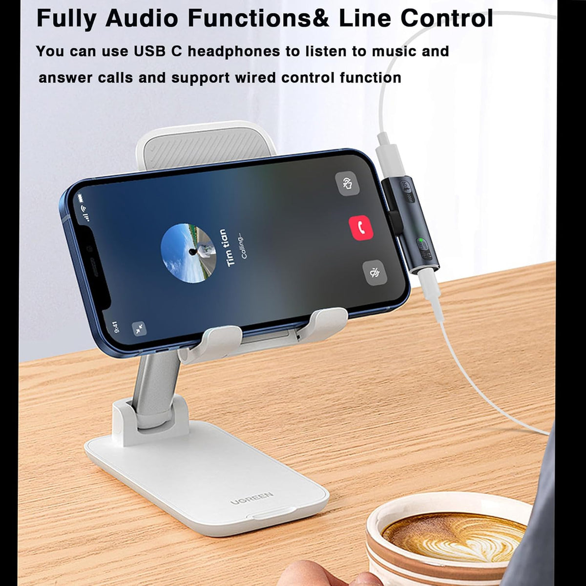 2-in-1 USB-C Splitter with 100W Fast Charging,Dual USB-C Ports for Headphones & Charging Adapter,Compatible with iPhone 16/15 Series,iPad,MacBook,Galaxy S24/S23 (Gray)