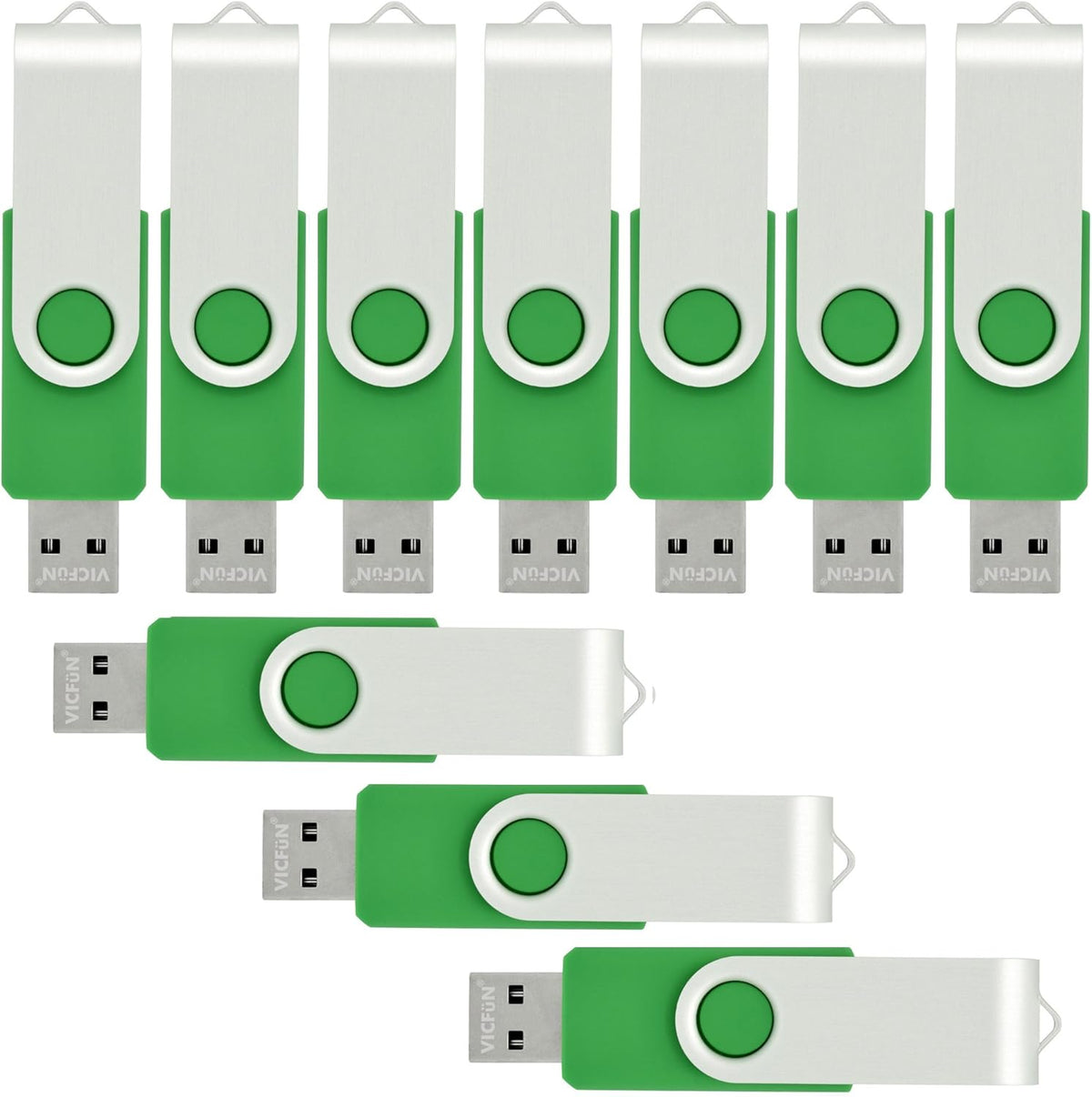10 Pack 32GB USB Flash Drives Bulk 32GB Flash Drive 10 Pack USB Memory Stick 32GB USB2.0-Green