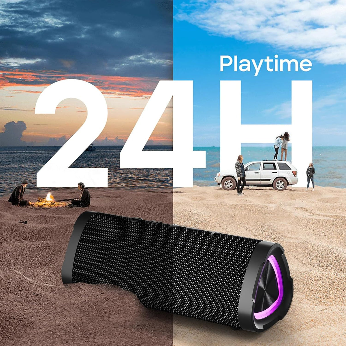 Vanzon V40 Bluetooth Speakers, Wireless Portable Bluetooth Speaker with IPX7 Waterproof, 24H Playtime, 24W Stereo Sound and TWS Dual Pairing, Great Choice for Gift
