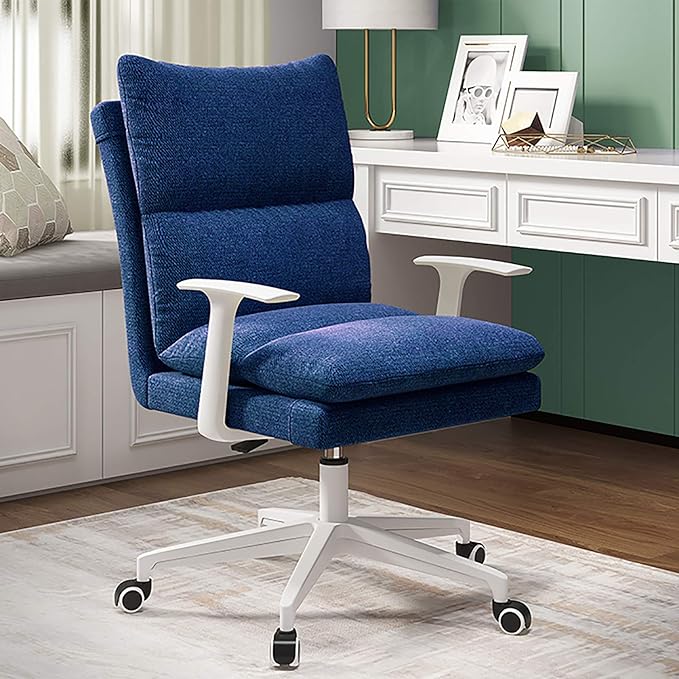 Office Chair Gaming Chair Computer Chair Ergonomic Computer Chair with Soft Removable Seat and Comfortable BackrestUpholstered Gaming Chair with Height Adjustable ArmrestFabric H