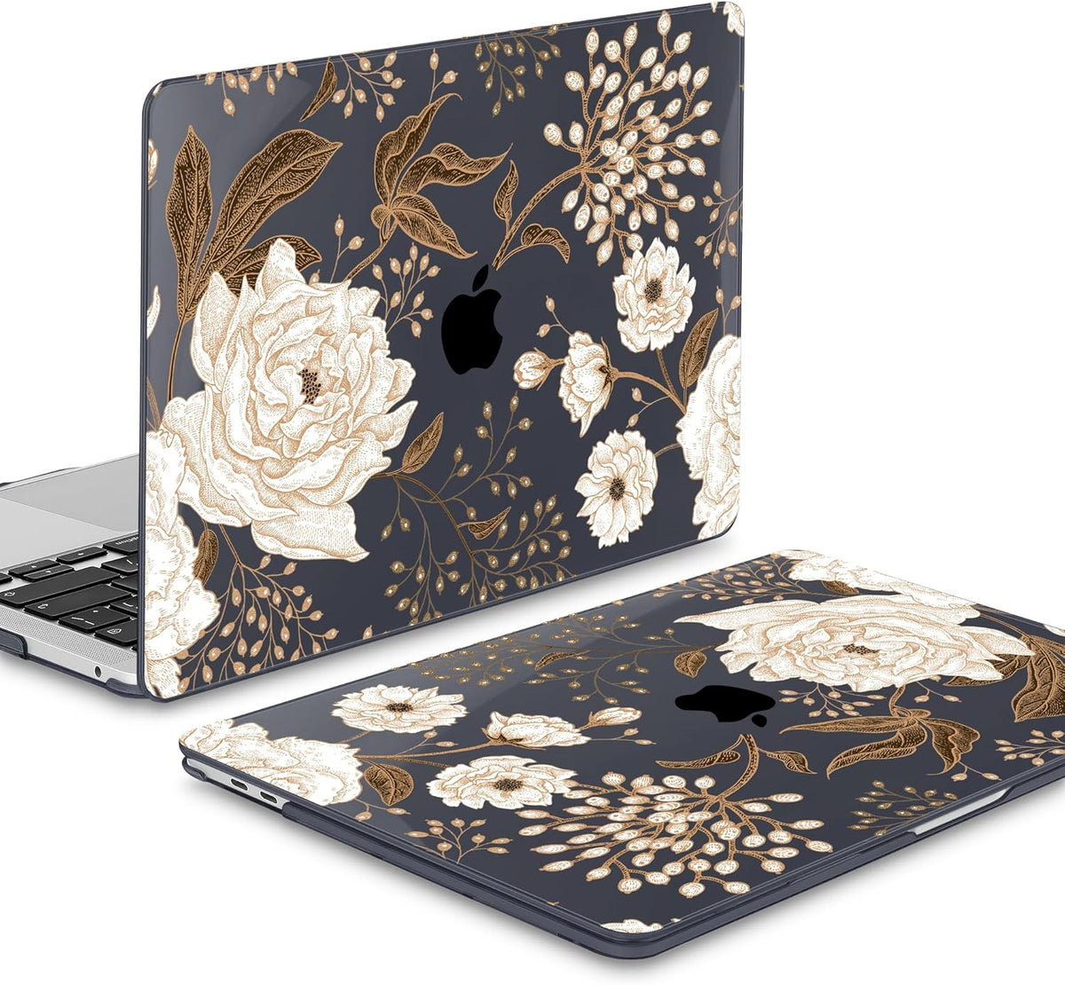 Mektron for MacBook Air 13 Case A1466/A1369 (2010-2017 Release), Snap-on Plastic Hard Shell Cover for MacBook Air 13.3 inch with Keyboard Cover, Peonies and Roses