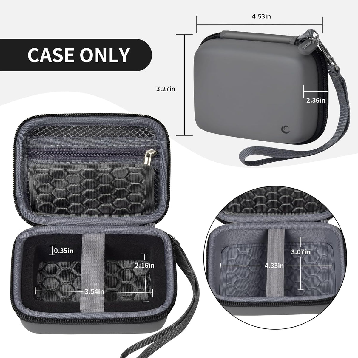 Carrying & Protective Case for Digital Camera, AbergBest 21 Mega Pixels 2.7" LCD Rechargeable HD/Kodak Pixpro/Canon PowerShot ELPH 180/190 / Sony DSCW800 / DSCW831 Cameras for Travel - Dark Grey