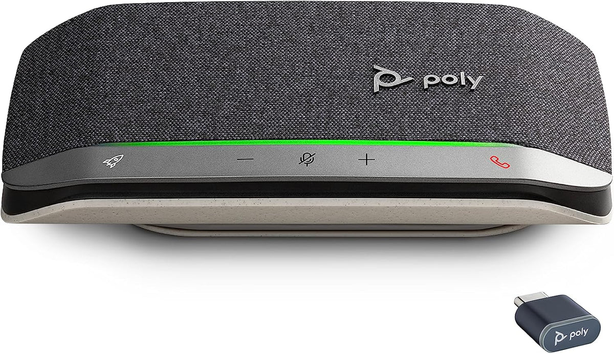 Poly Sync 20+ Personal Portable Bluetooth Speakerphone (Plantronics) - Noise/Echo Reduction - USB-C Bluetooth Adapter - Works w/Teams, Zoom, PC, Mac, Mobile – Amazon Exclusive