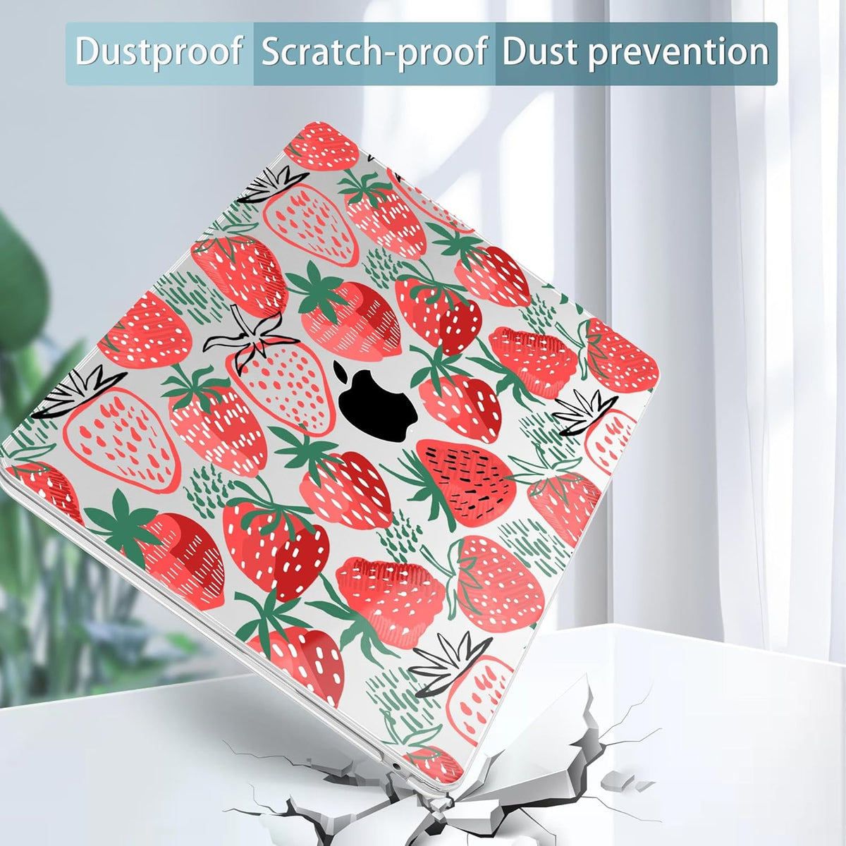 May Chen for MacBook Air 13.6 Inch Case 2025/2024/2023/2022 Release (Model A2681 A3113 A3240, M2 M3 M4 Chip) – Hard Shell Laptop Cover with Keyboard Cover & Screen Protector，Strawberries