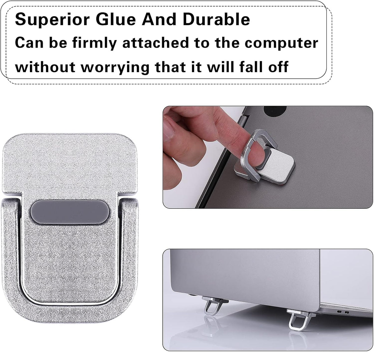 Abeillo 2PCS Portable Keyboard Riser, Self-Adhesive Mini Laptop Stand Invisible Computer Keyboard Stand for Desk