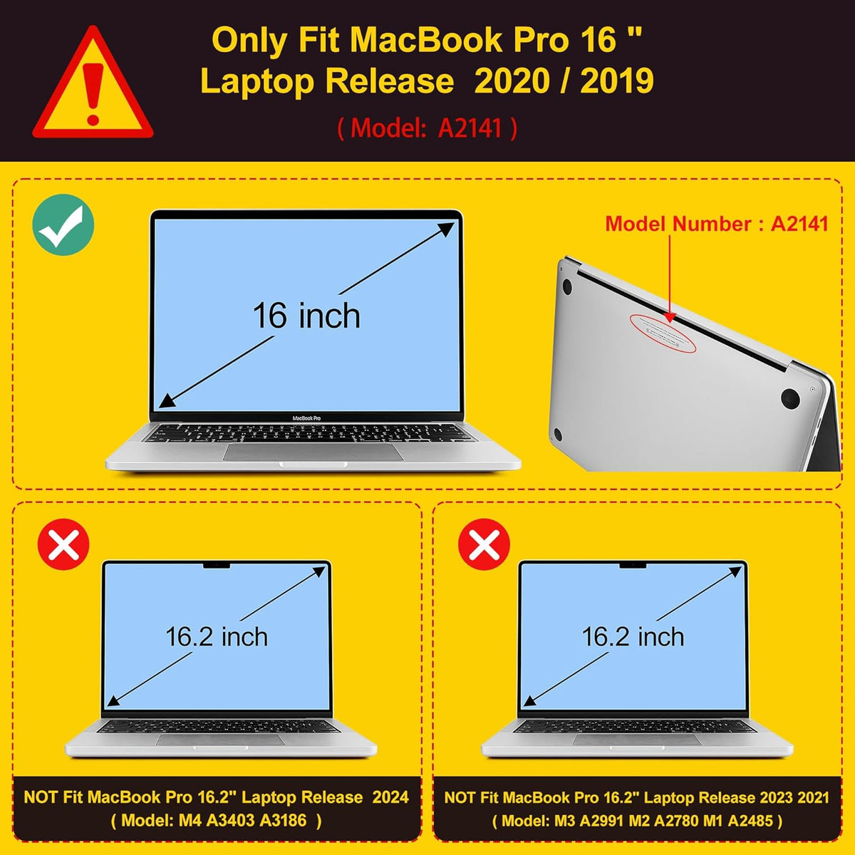 Mektron for MacBook Pro 16 Case A2141 2020 2019 Release, Matte Black Colorful Giraffe Smooth Hard Shell Cover 16 inch Laptop Case w/Keyboard Skin & Screen Protector & Dust Plug