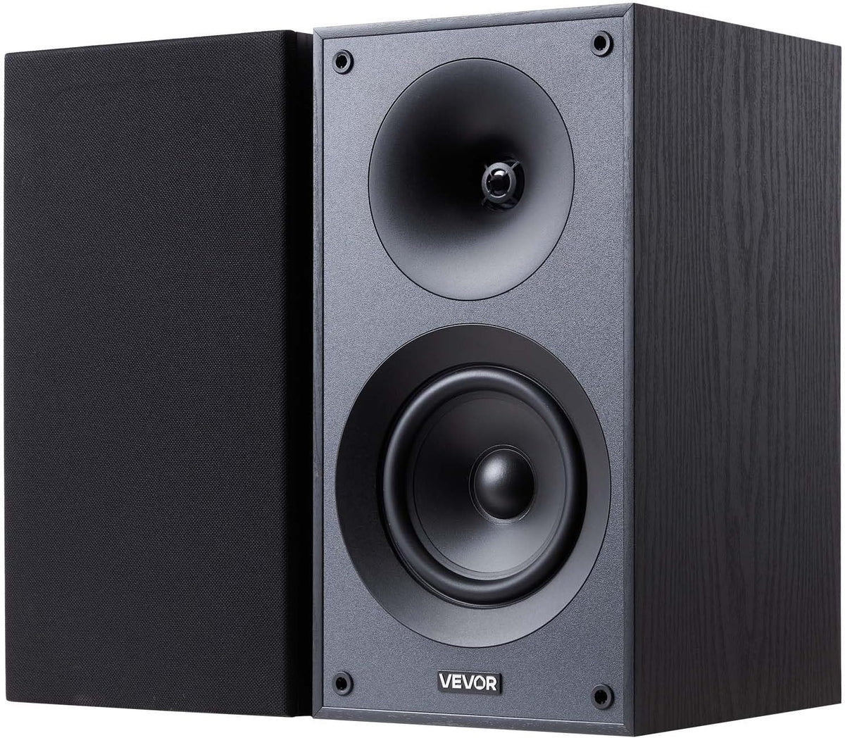VEVOR Passive Bookshelf Speaker, 300W, Book Shelf Stereo Speakers with 5.25-Inch Woofer and 1-Inch Tweeter, Detachable Grille, 65Hz-20KHz Frequency Response, Wooden Enclosure,for Home Theater (1 Pair)