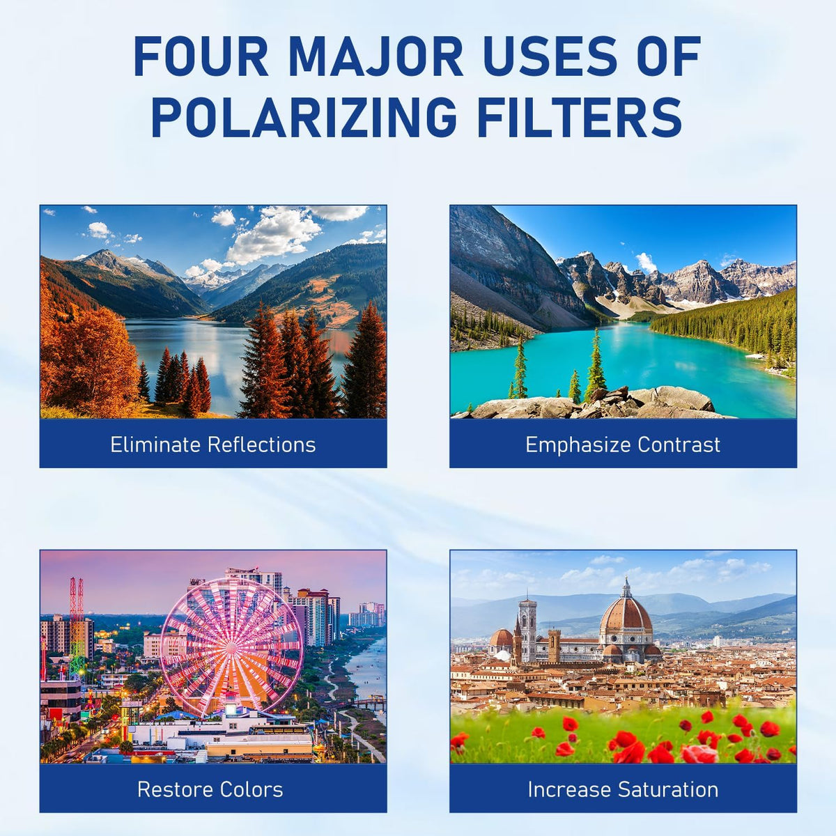 52mm Clip-on CPL Phone Camera Filter Kit, Circular Polarizer Filter, CPL Polarizer Phone Camera Lens Filter for iPhone Samsung/Android Smartphones