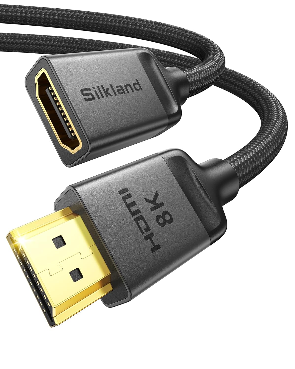 8K 5FT/1.5M 2.1, 8K@60hz 4K@120hz 48Gbps PS5/4 Silkland HDMI Extension Cable HDMI Extender HDMI Male to Female