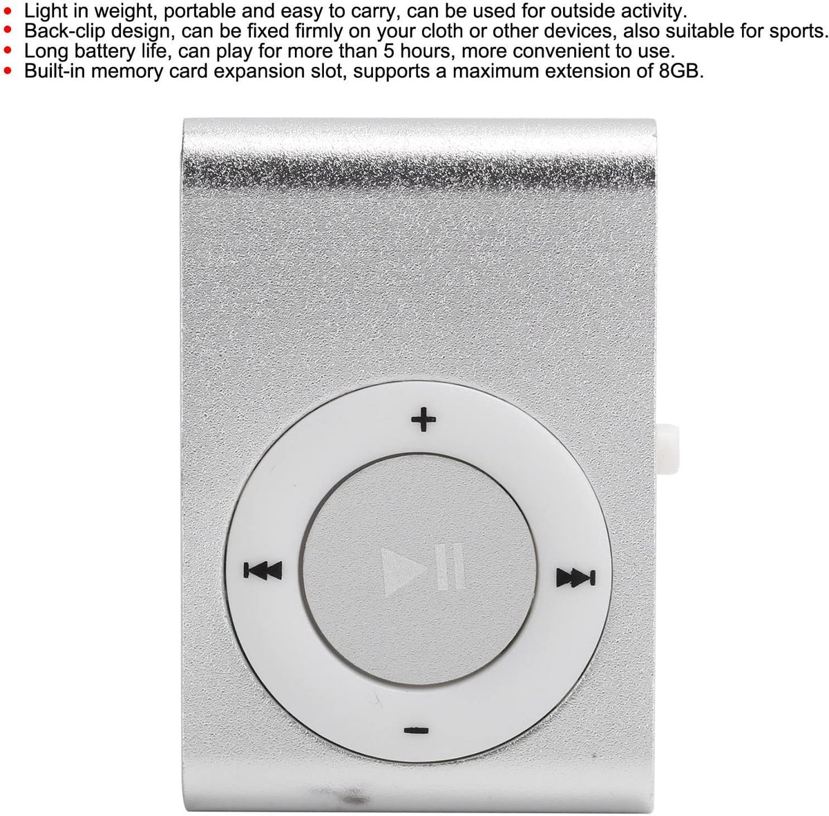Ejoyous MP3 MP3 8GB Music Player with Clip, Potable Audio Player with Earphone Mini Digital Music Media Player Lossless