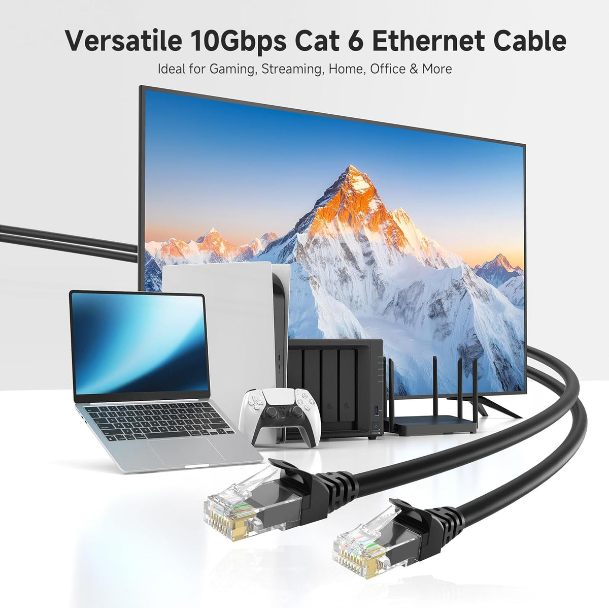 10Gbps 10-Pack 6 7ft, 6 Cat6 Cable Matters Snagless Cat Ethernet Cable - Cat Cable, Cord, Ethernet Cord, Black