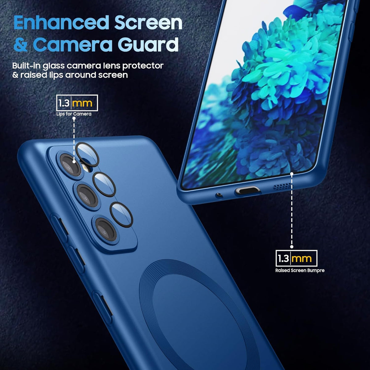 Magnetic for Samsung Galaxy S20 FE 5G Case 【Compatible with MagSafe Only】【Built-in Camera Lens Protector】 Slim Soft TPU Shockproof Phone Shell (Blue)