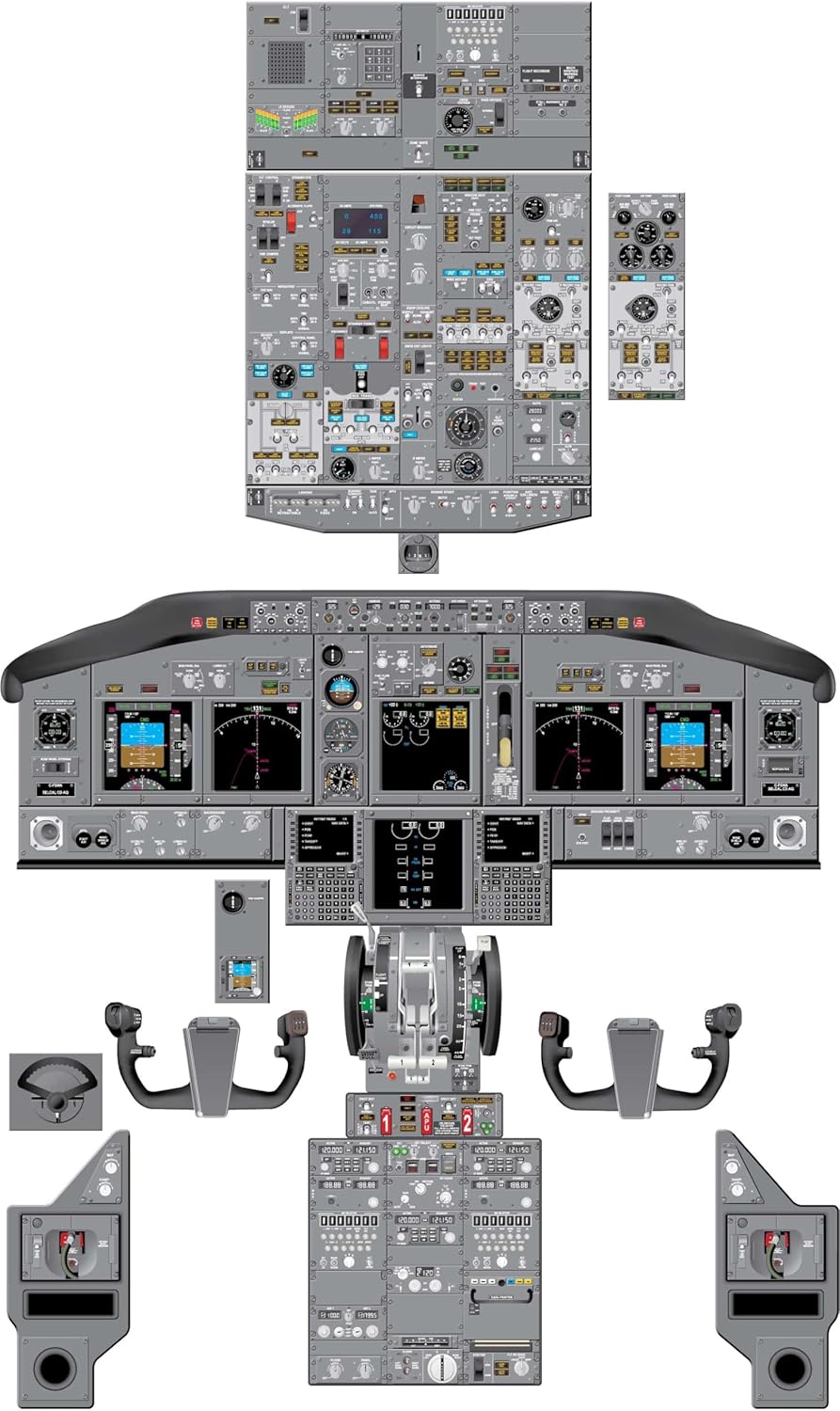 Boeing 737-800 Aircraft Cockpit Training Poster - Flight Schools, Pilots, Enthusiasts