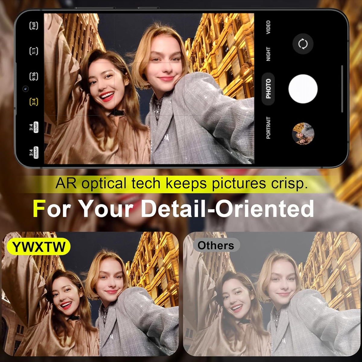 YWXTW Camera Lens Protector for Samsung Galaxy S25+ Plus Accessories [1:1 Fit & Ultra Clarity] 9H Tempered Glass Metal Individual Ring Camera Cover Screen Protector, Case Friendly (Black)