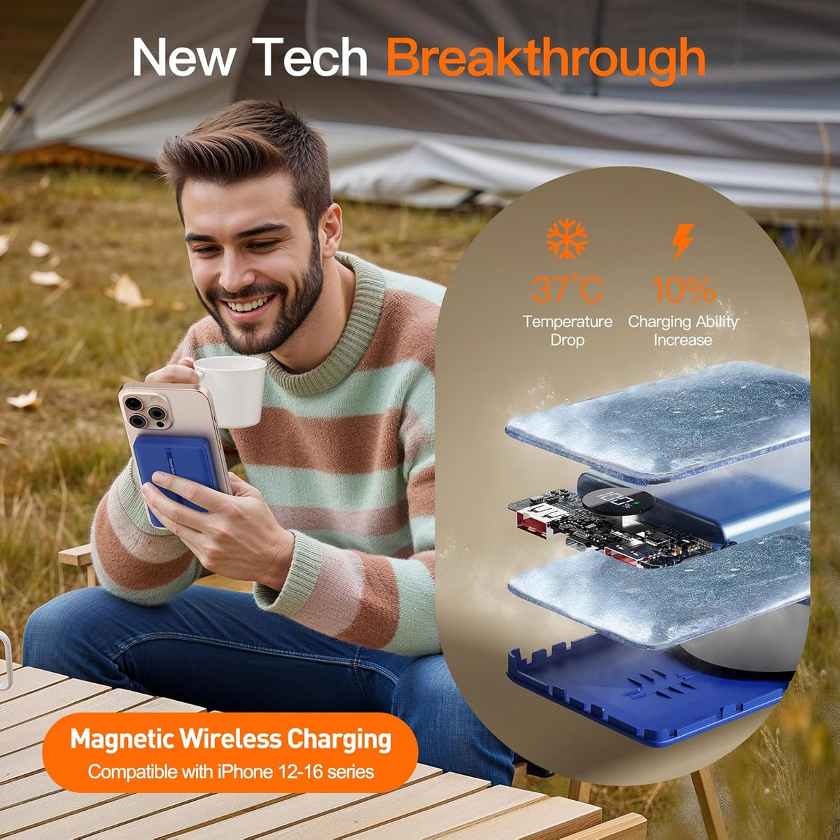 Magnetic Portable Charger, 16800mAh Wireless Power Bank, with 20W USB-C Fast Charging and LED Digital Display Magnetic Battery Pack, Compatible with iPhone 16/15/14/13/12 Full Series (2025)