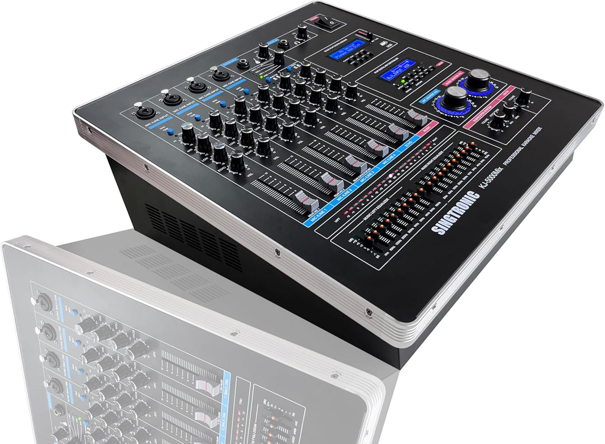 Singtronic KJ-5000Mix Professional Karaoke Console Mixer | HDMI ARC, Optical, Bluetooth, USB Recording, 8-Band EQ, Anti-Feedback, BBE DSP Processor, Rack-Mountable DJ/KJ Mixer
