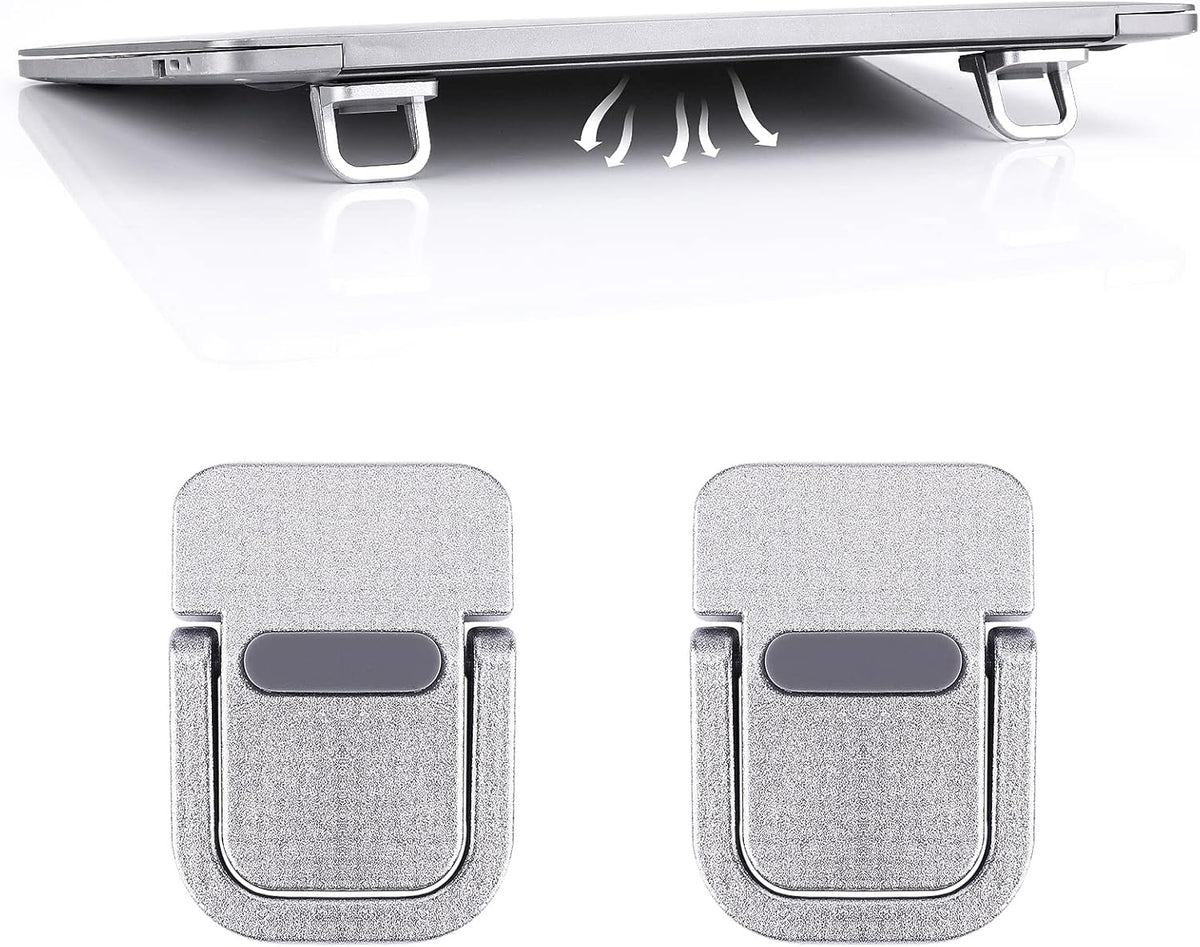 Abeillo 2PCS Portable Keyboard Riser, Self-Adhesive Mini Laptop Stand Invisible Computer Keyboard Stand for Desk