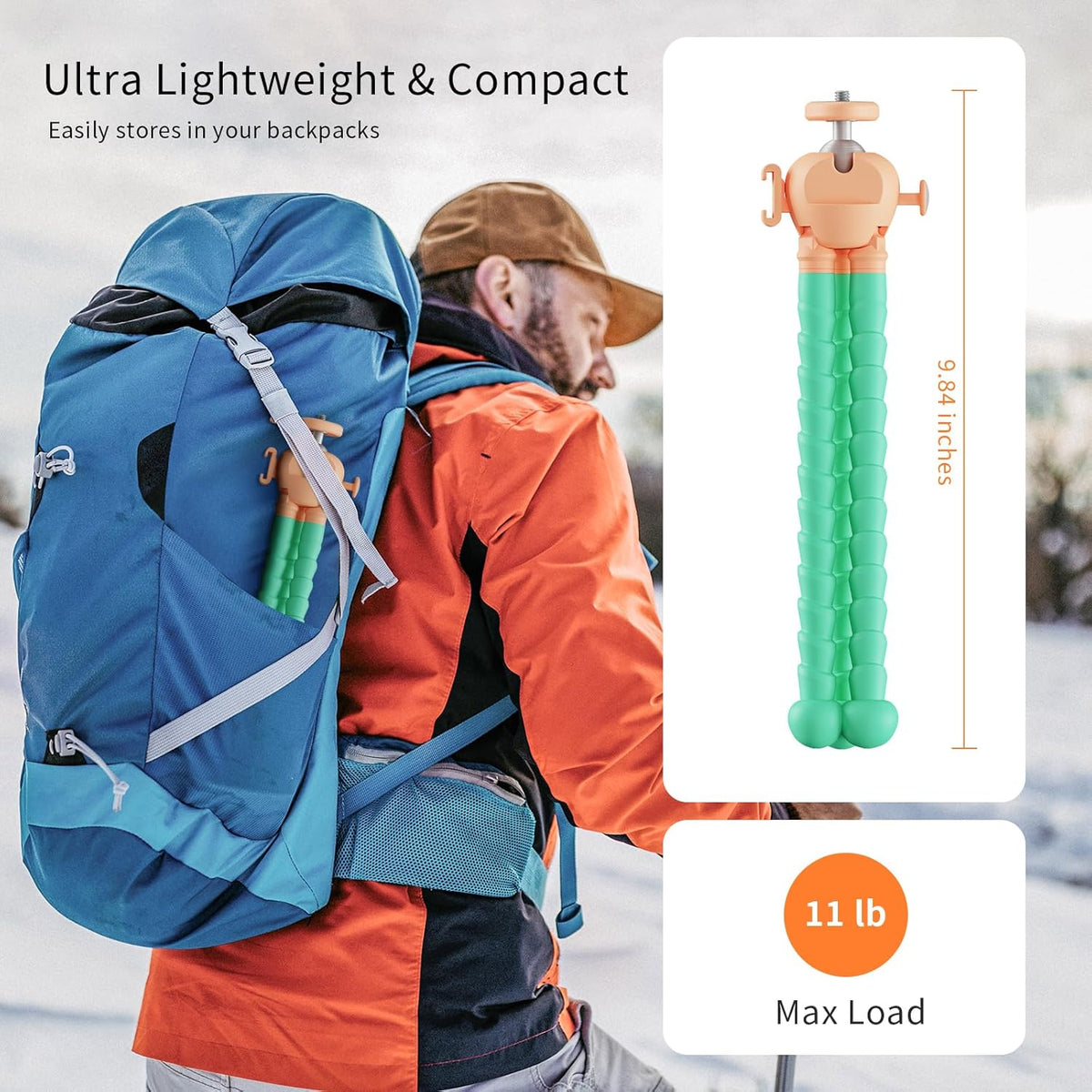 Phone Tripod with Wireless Remote - 2 in 1 Replaceable Flexible Tripod for iPhone, Portable Selfie Stick for Video Recording Vlogging - Compatible with iPhone Android Go Pro, Digital Camera