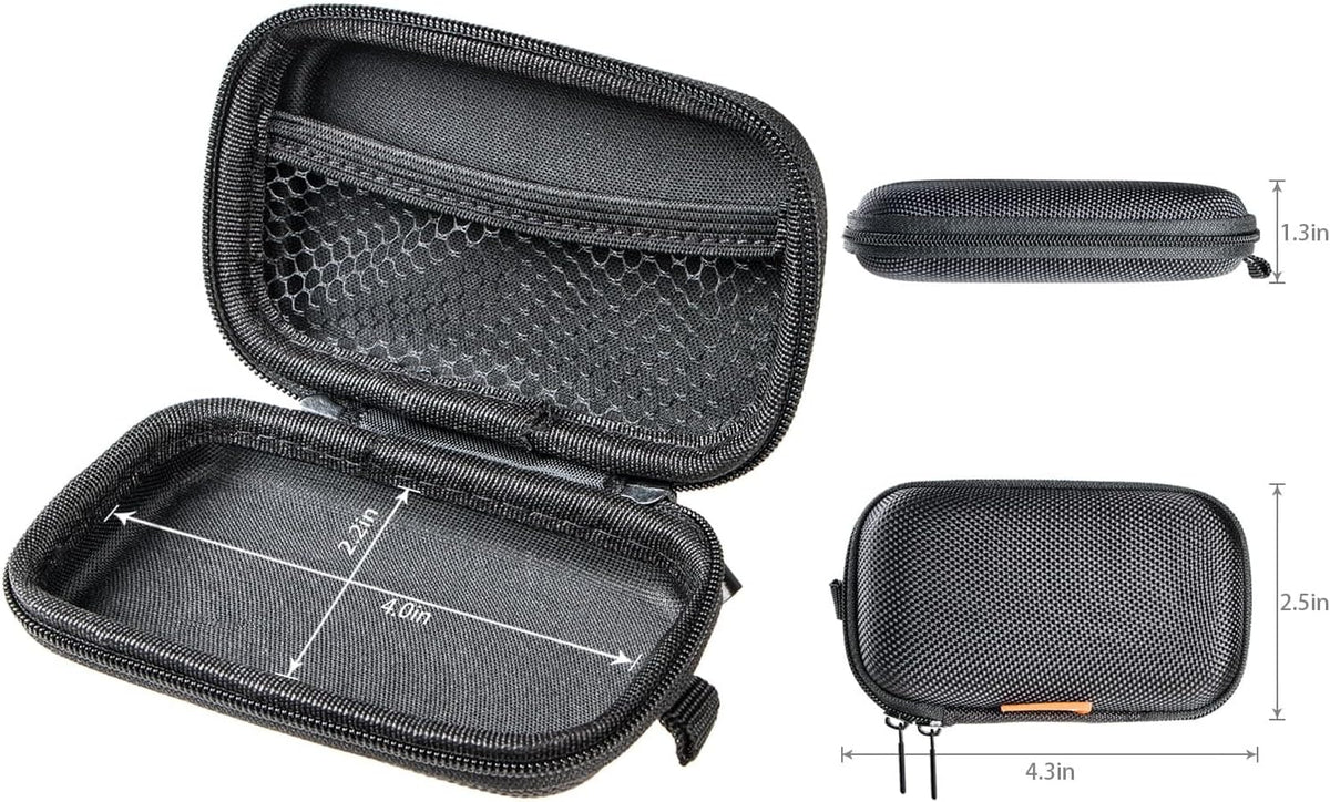 GLCON Headset, Rectangle Small Hard EVA Case - Portable Protection Earbud Case Zipper Pouch for Earphone, Flash Drive
