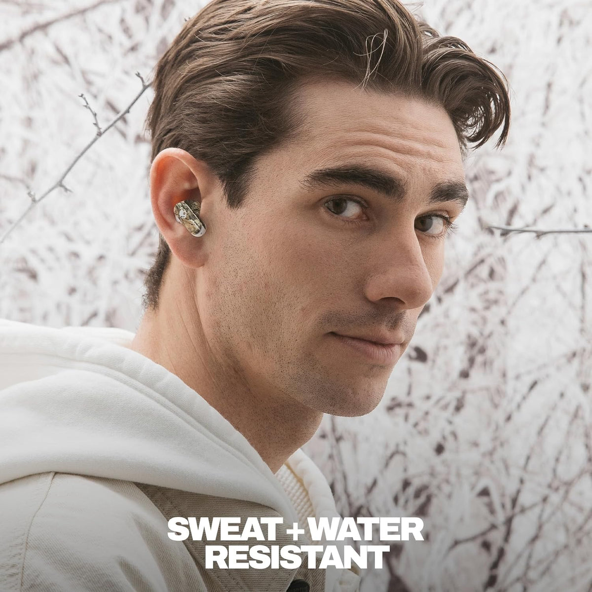 Skullcandy Dime Evo Wireless Earbuds, Bluetooth Headphones, Noise Isolating Fit, Up to 36 Hours Battery, Microphone for iPhone Android, Easy Carry with Clip-Anywhere Case - Realtree Edge Colors White