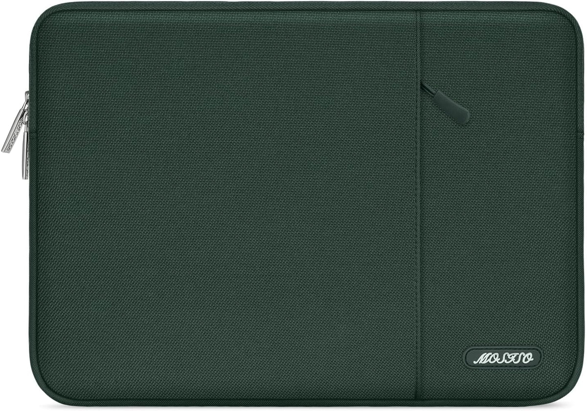 MOSISO Laptop Case 13 inch, 13 inch Laptop Sleeve Compatible with MacBook Air M4 M3 M2 M1 2025-2018 / Pro M2 M1 2025-2016, Polyester Vertical Computer Sleeve Bag with Pocket, Midnight Green