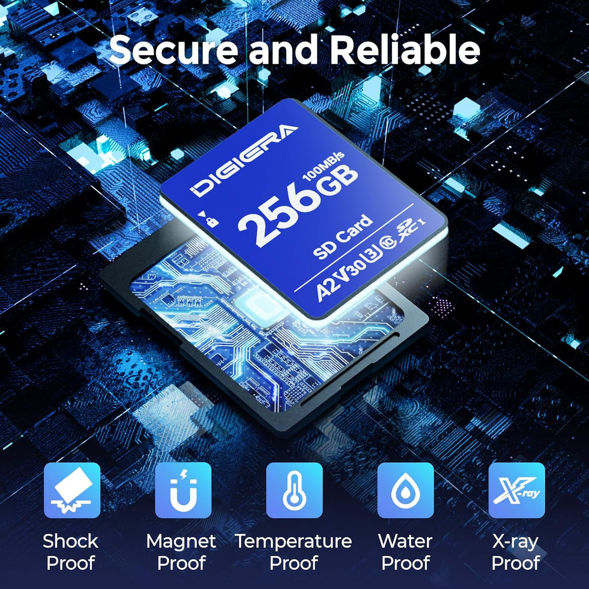 256GB CS100 SDXC UHS-I Memory Card - up to 100MB/s, C10, U3, V30, 4K UHD, SD Card for Computers, Digital Cameras, Home Theatre Devices, Car Navigation Systems (1 Pack)
