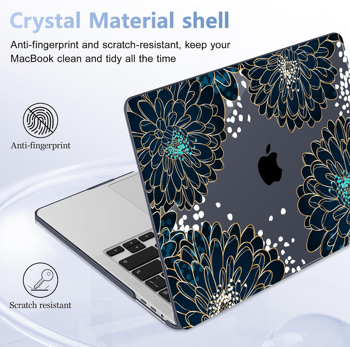 for MacBook Pro 16 inch Case 2019 2020 Release Model A2141, Plastic Hard Shell Cover with Keyboard Cover & Screen Protector for MacBook Pro 16 inch with Touch Bar & Touch ID, Luxury Floral