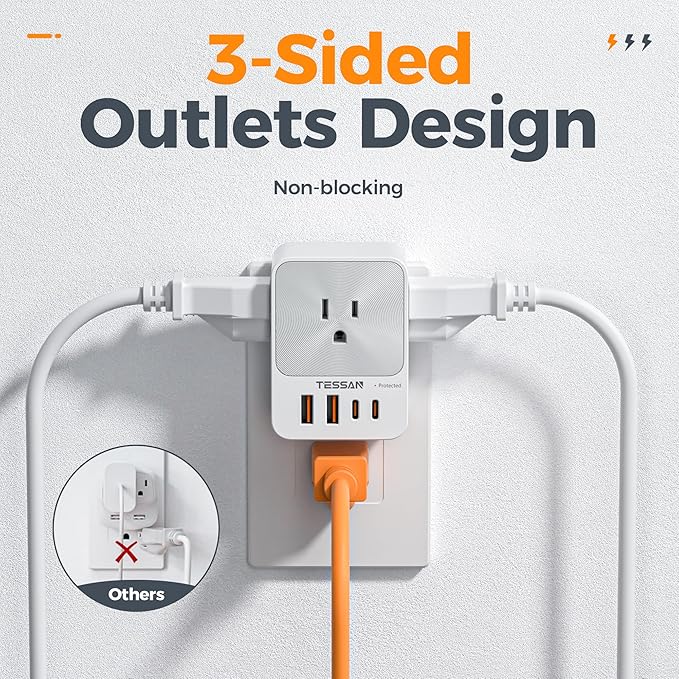 TESSAN USB C Charger Block 20W PD, 4 USB Wall Charger Fast Charging