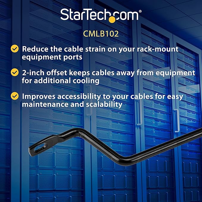 StarTech 10-Pack Lacing Bar with 2in Offset for 19in Rack (CMLB102)