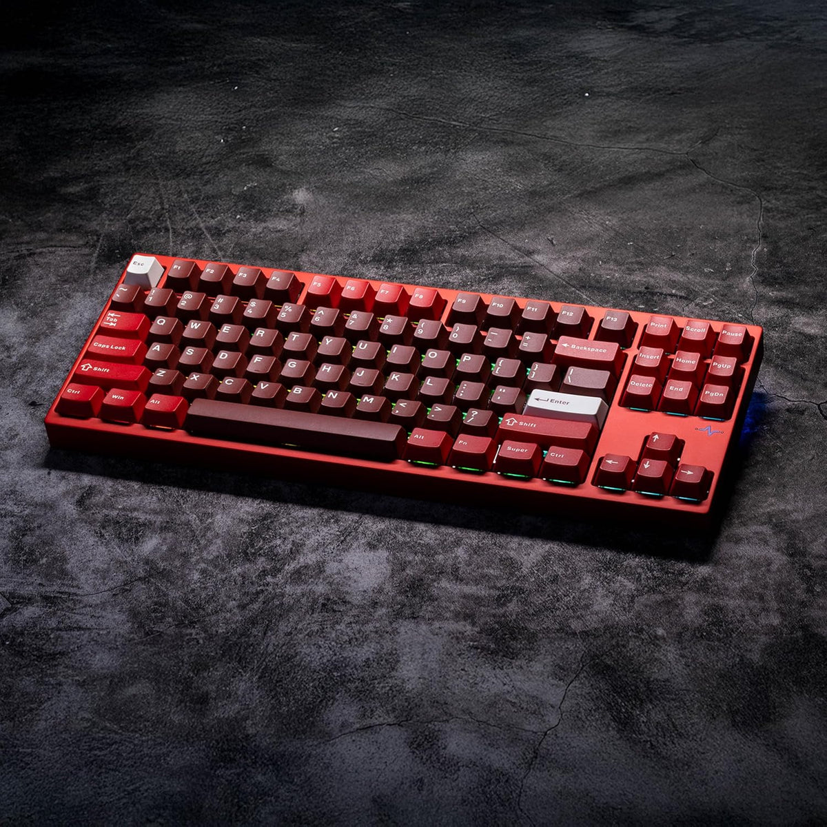 KEEBMONKEY WOBKEY Crush 80 Reboot CNC Aluminum 5-Second Quick-Release Triple-Mode Connectivity Mechanical Keyboard with Superior Acoustics (Pro Red)