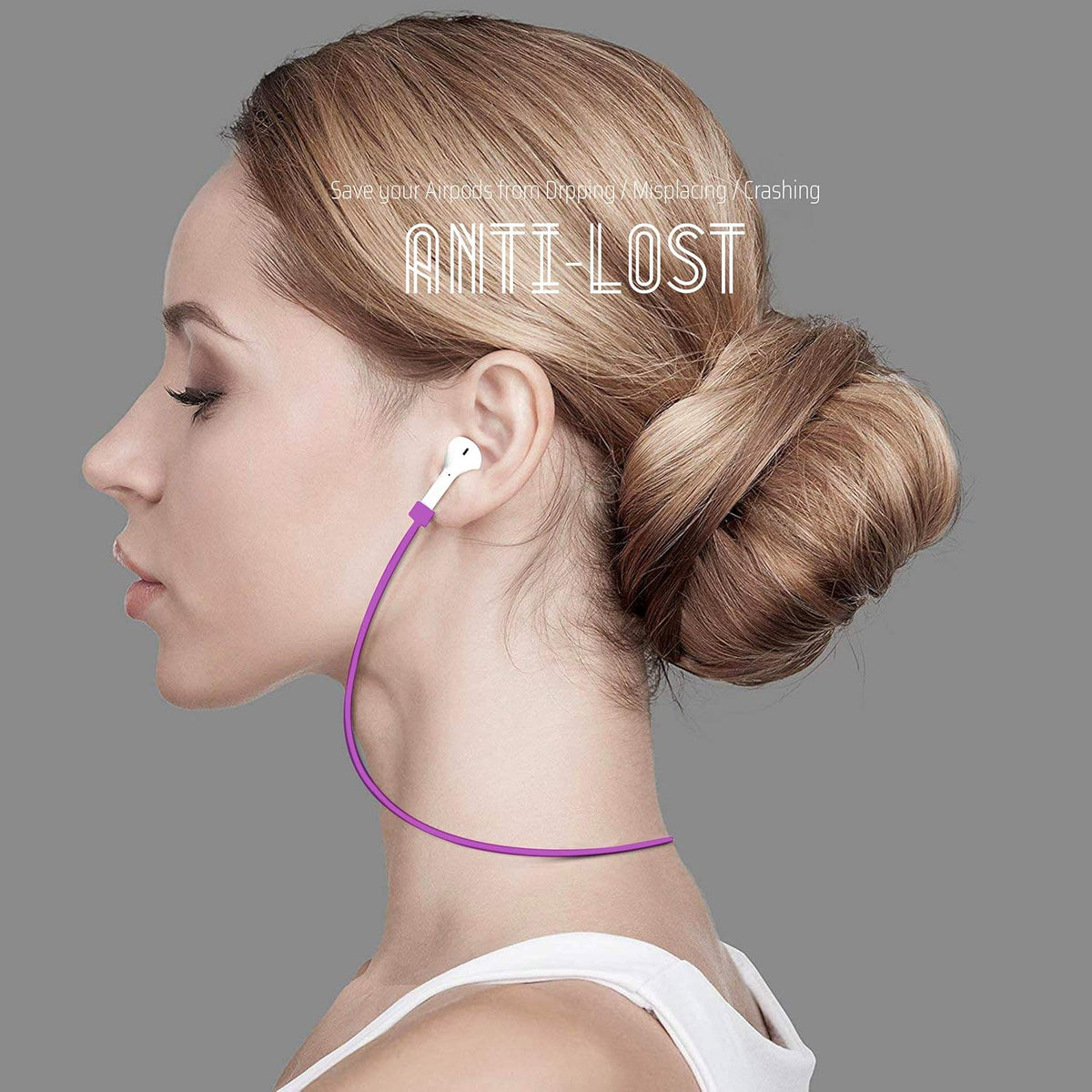 Ultra Strong Magnetic Airpod Pro Strap Anti-Lost Cord Sports Lanyard Compatible with Airpods 3rd 2nd Generation Pro 3 2 1 (Purple)