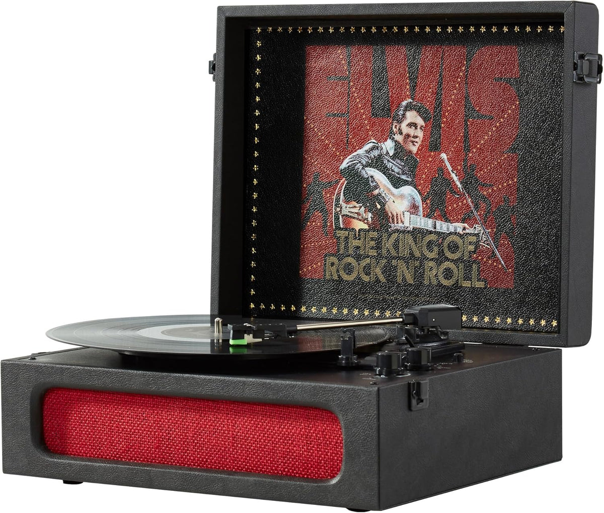 Arkrocket x Elvis Bluetooth Protable Record Player 3-Speed Bluetooth Input and Output Turntable Built-in Speakers with Magnetic Cartridge Auto Off - Elvis Presley '68