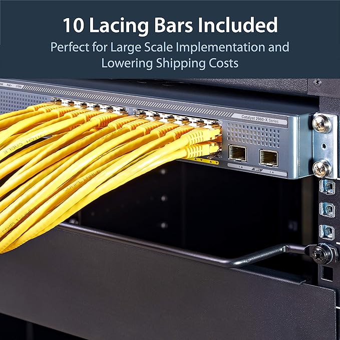 StarTech 10-Pack Lacing Bar with 2in Offset for 19in Rack (CMLB102)