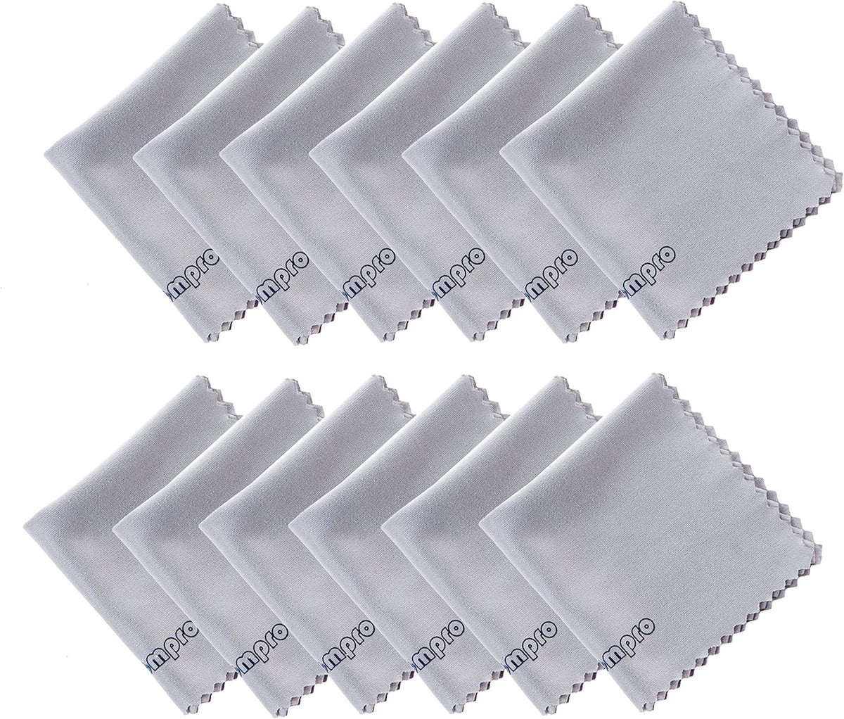 12-Pack 4.75 4.75 Inches Wisdompro x Microfiber Cleaning Cloth for Camera Optical Lens, Glass, Cell Phone, iPad