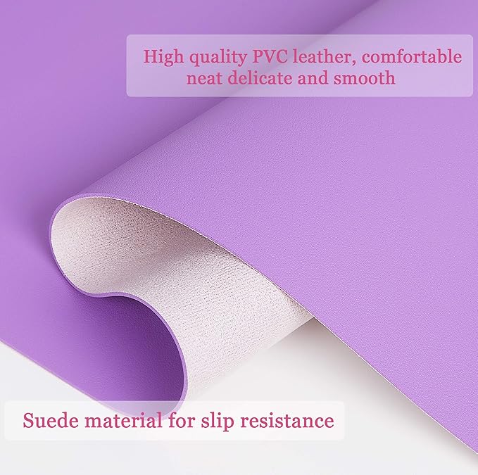YSAGi Non-Slip Leather Desk Pad, Waterproof Laptop Computer Desk Keyboard Mat, Table Protector Blotter Mat, Large Mouse Pad for Office/Work/Home/Decor(Purple, 23.6" x 13.7")