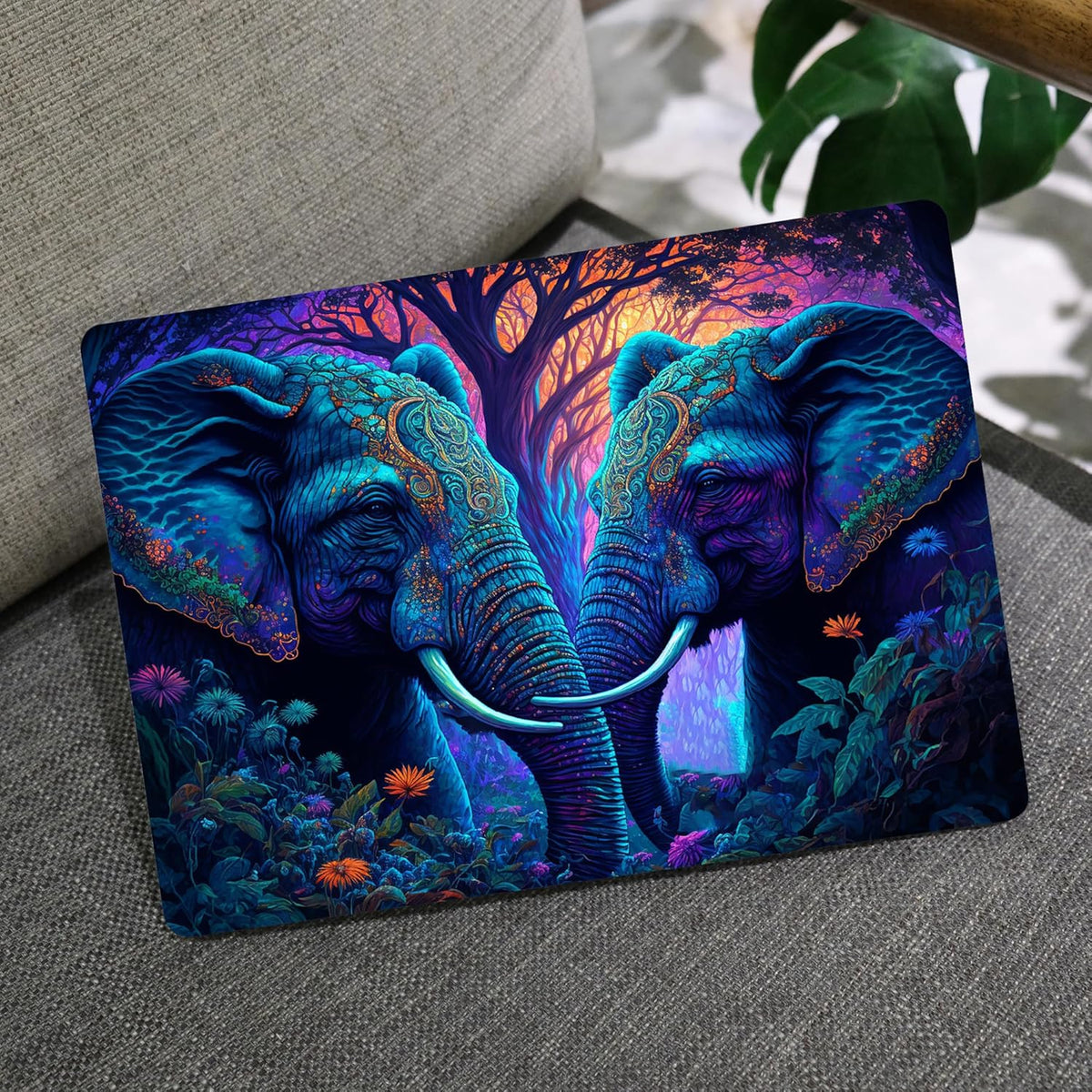 MEEgoodo MacBook Air 13 inch Case 2021-2018 with Touch ID, Plastic Hard Shell & Keyboard Cover, Compatible Devices: A2337/A2179/A1932, Glossy, Elephants