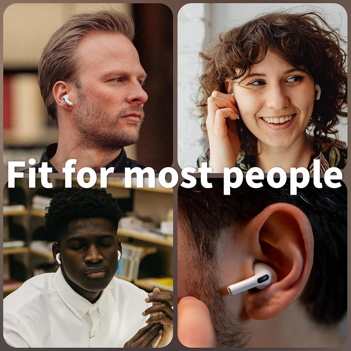 4 Pairs Ear Tips for AirPods Pro 1 & 2 [Relief Pain] [Fit in Case] Noise Cancellation Add Grip Sport Earbuds [US Patent Registered] (Medium)