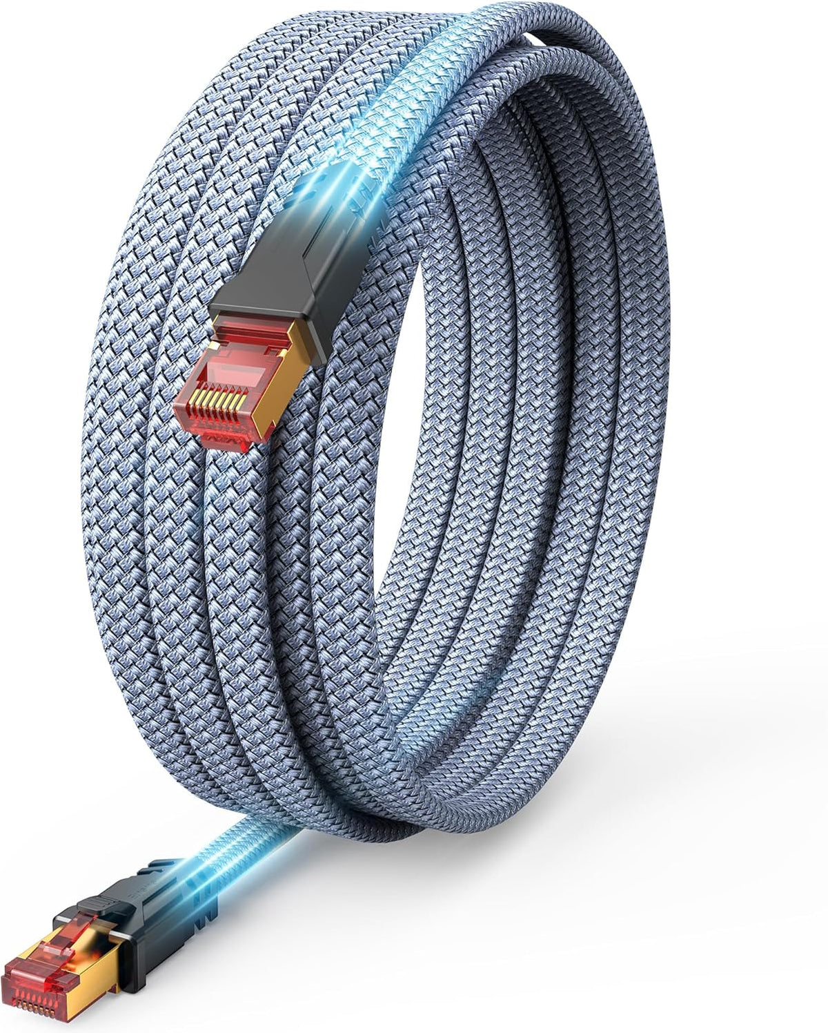 8 30 40Gbps 2000Mhz, RJ45 Snowkids Cat Ethernet Cable FT, Braided Heavy Duty High Speed Internet/LAN/Network Cable