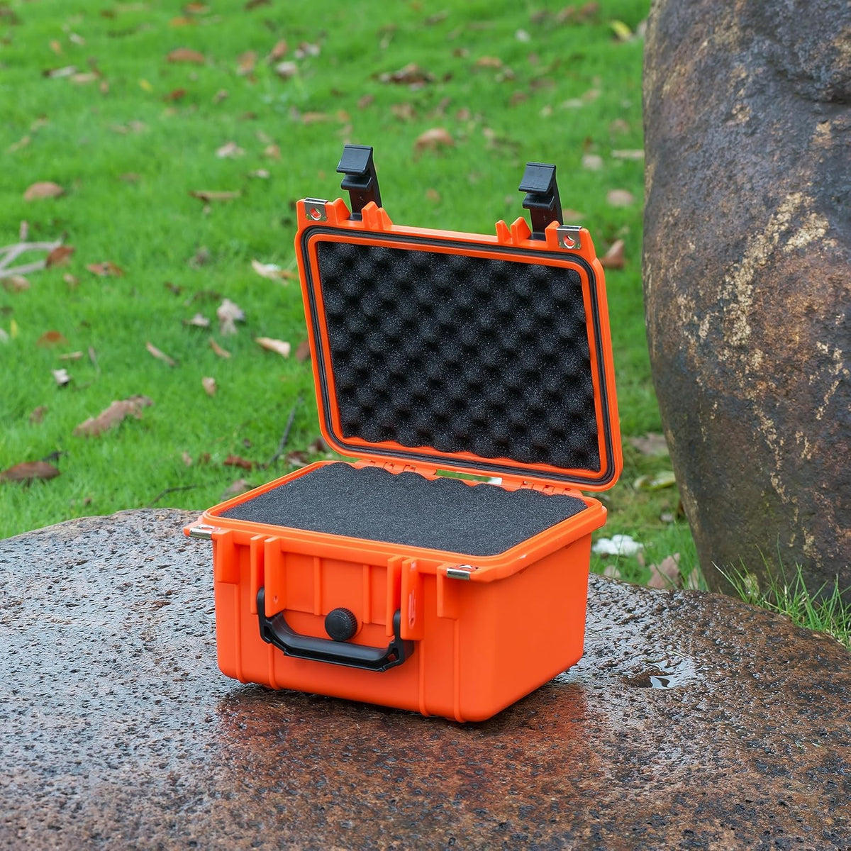 MEIJIA Portable All Weather IP67 Waterproof Camera Case,hard case with Customizable Fit Foam,Fit Use of Drones,Camera,Equipments,10.62 x9.68x6.87inches(Orange)